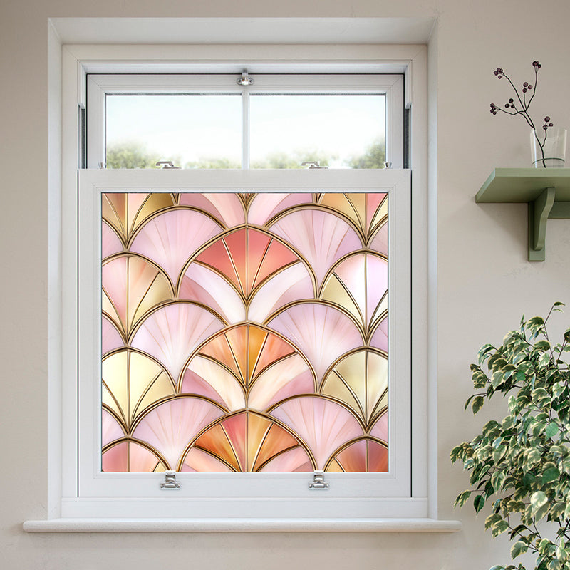 Colorful flower static glass sticker
