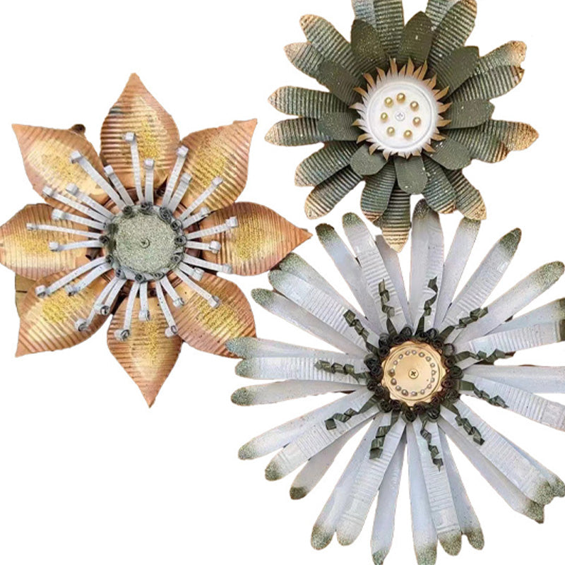 Wrought Iron Flower Wall Decor Set
