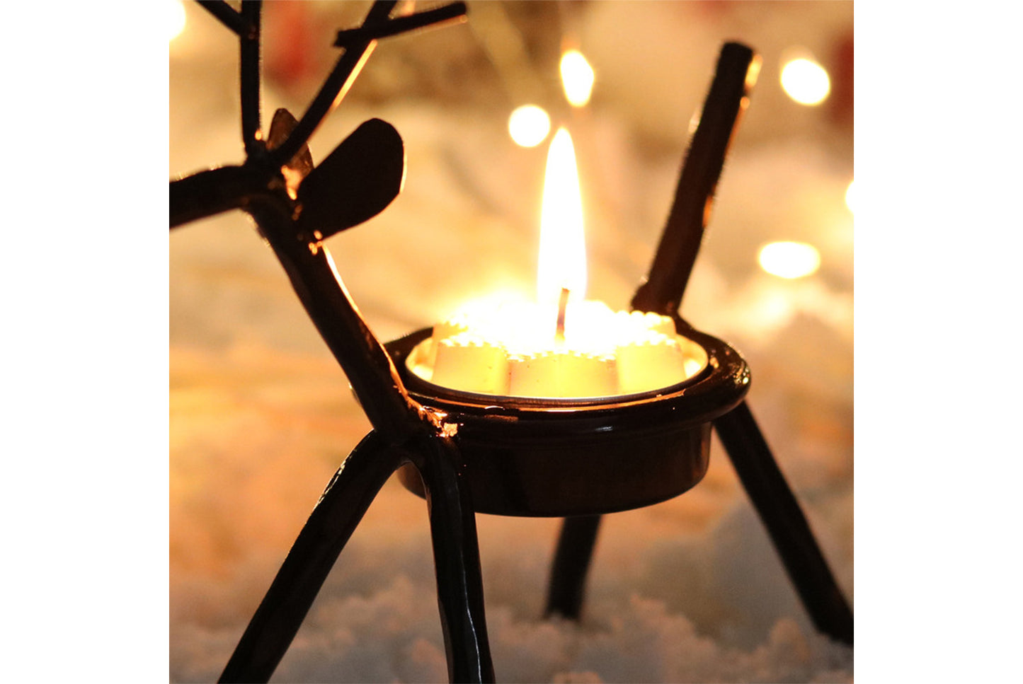 **Creative Antique Bronze Deer Candle Holder (Aged Style)**