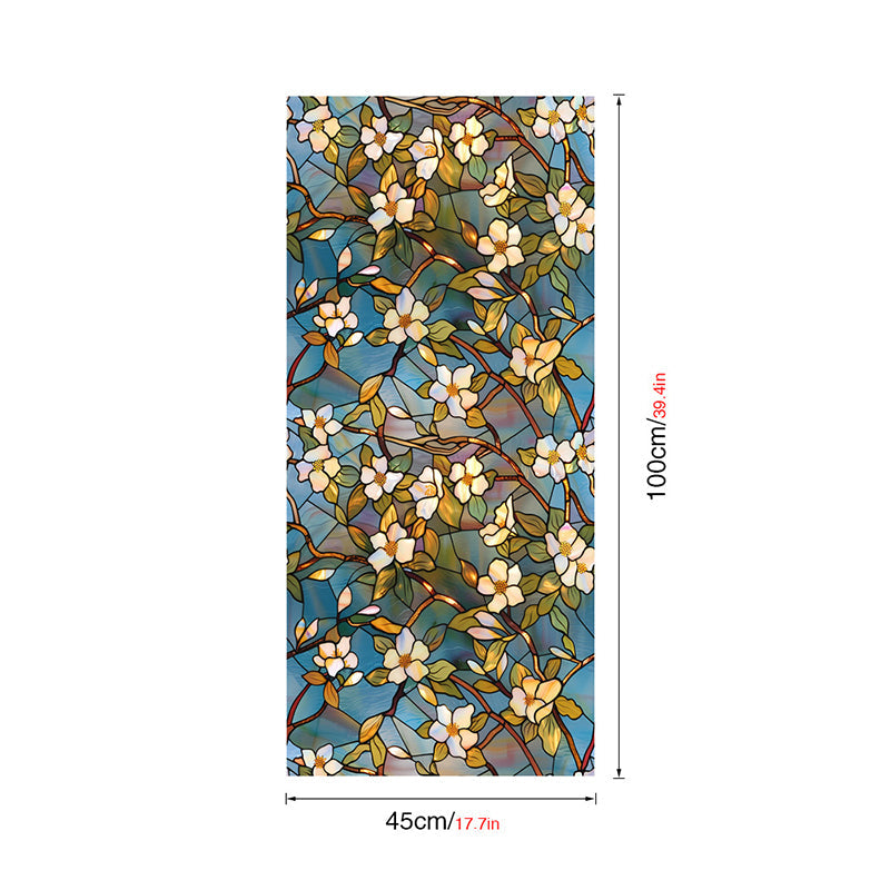 Double-sided colorful flower static glass sticker