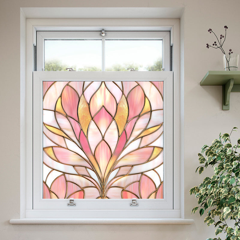 Colorful flower static glass sticker