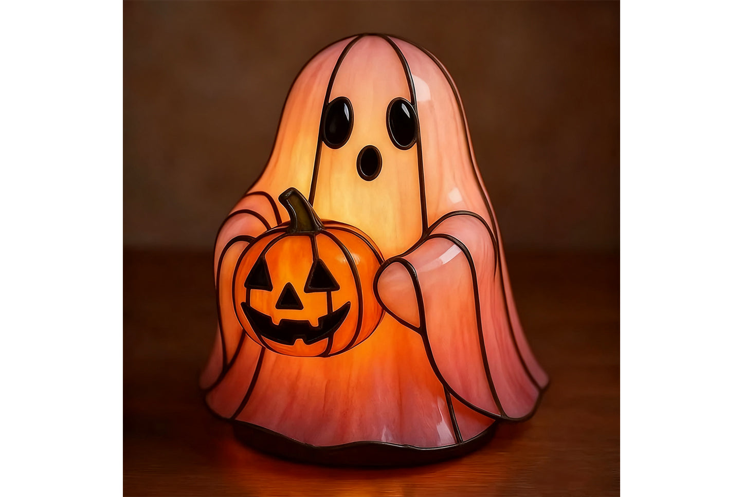 **Cute Ghost Reading Lamp Halloween Resin Ornament**