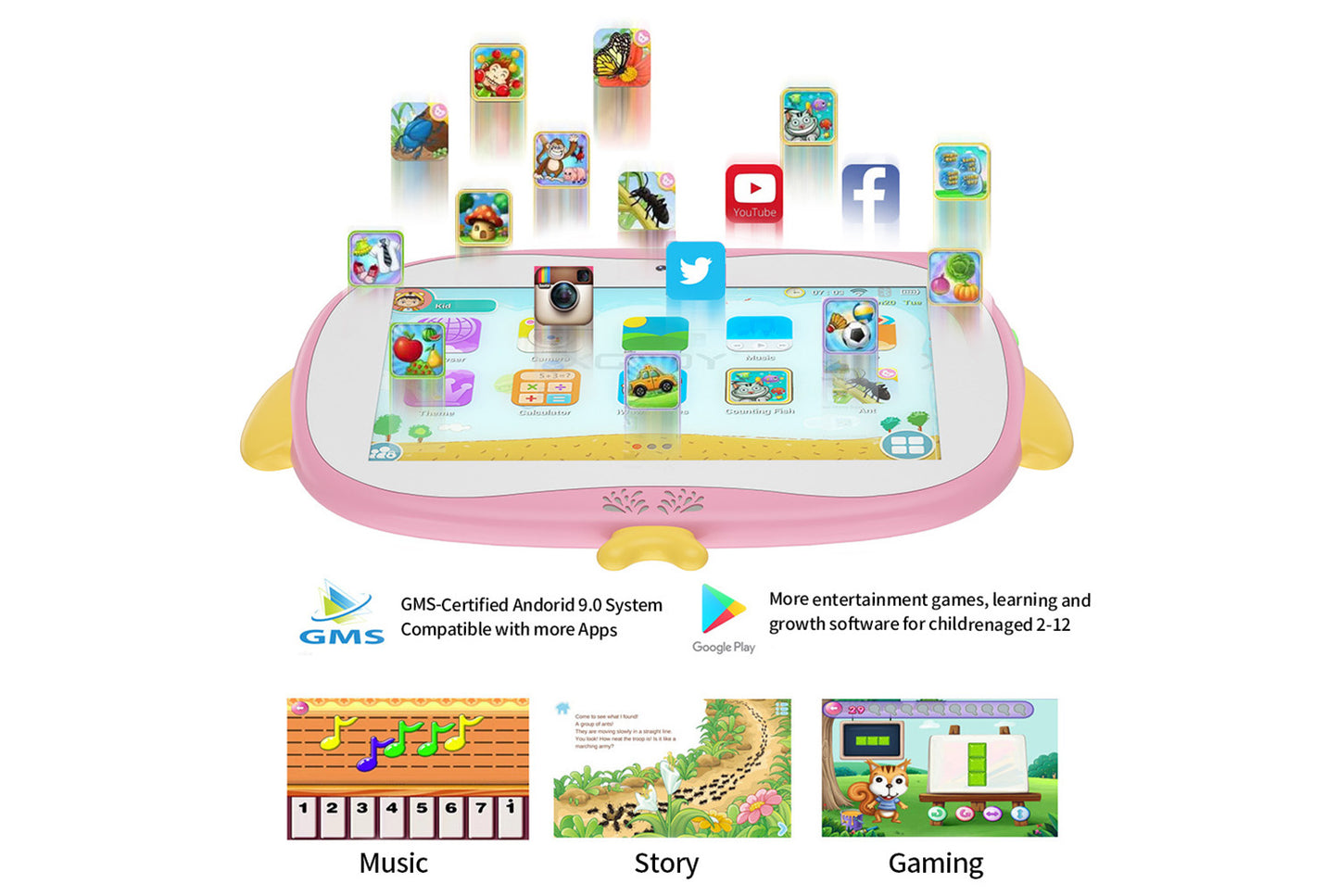 **7-inch drop-resistant children's tablet