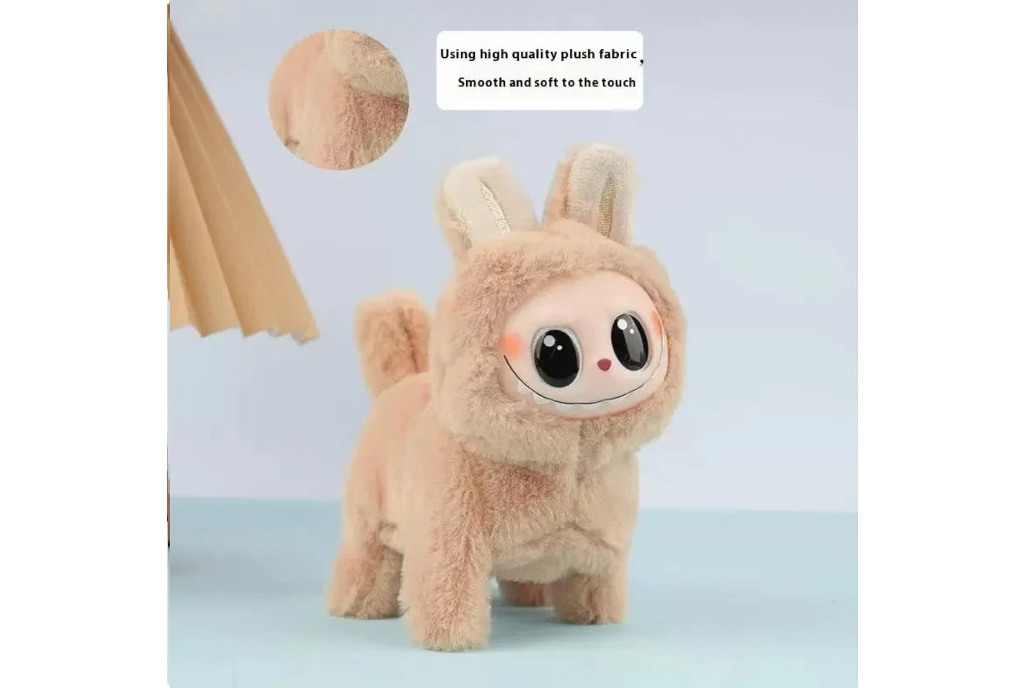 Labubu Electric Dog β Singing Plush Toy with Glowing Face & Wagging Tail