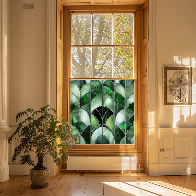 Colorful flower static glass sticker