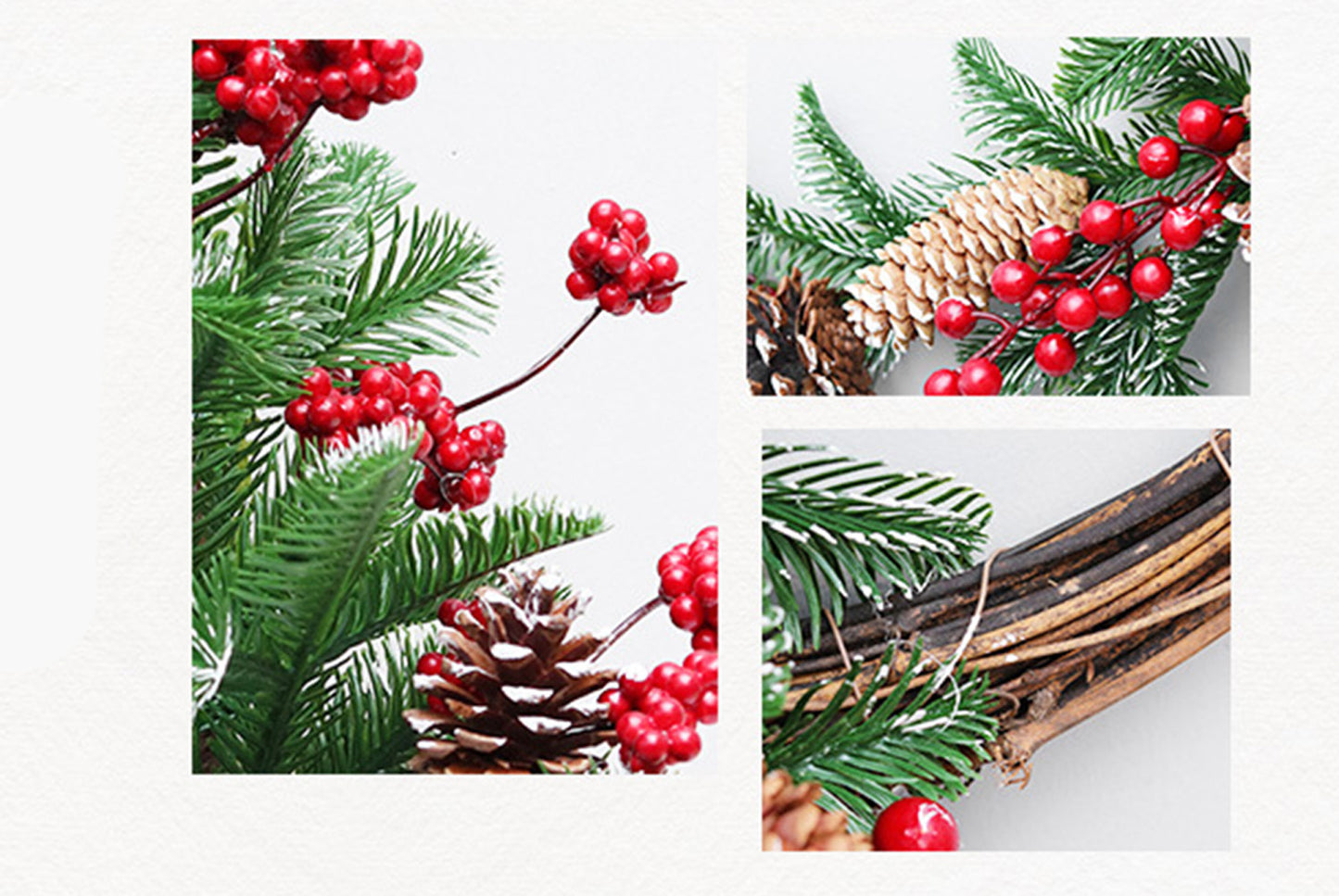 **Snowflake Christmas Tree Garland Rattan Horn Set**