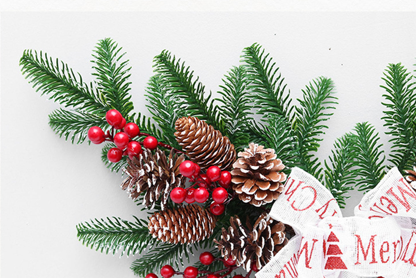 **50cm Inverted Christmas Tree Red Berry Decorative Wreath**