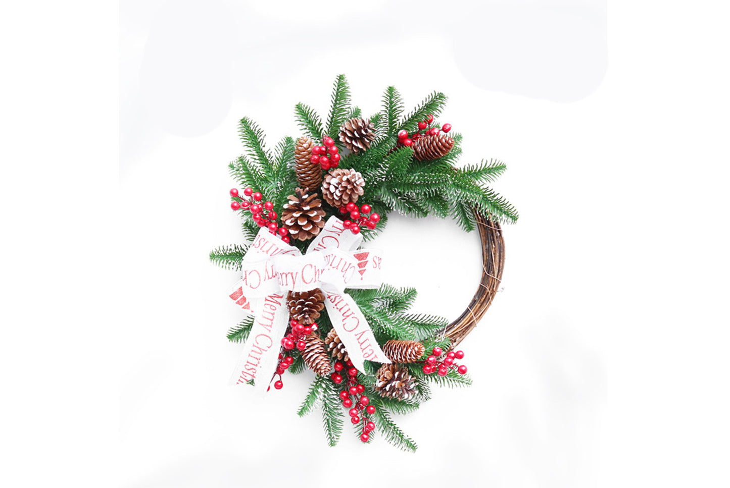 **Snowflake Christmas Tree Garland Rattan Horn Set**