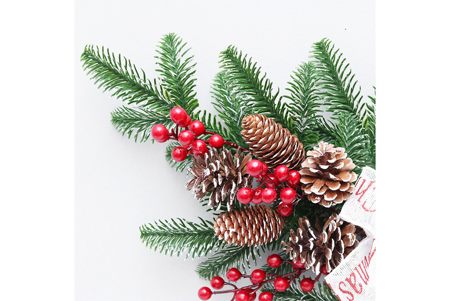**50cm Inverted Christmas Tree Red Berry Decorative Wreath**