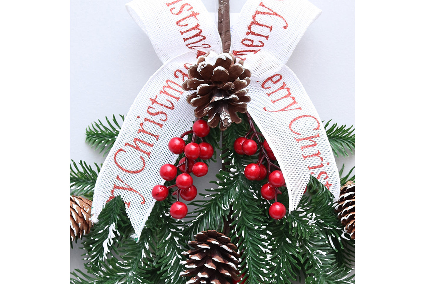 **50cm Inverted Christmas Tree Red Berry Decorative Wreath**