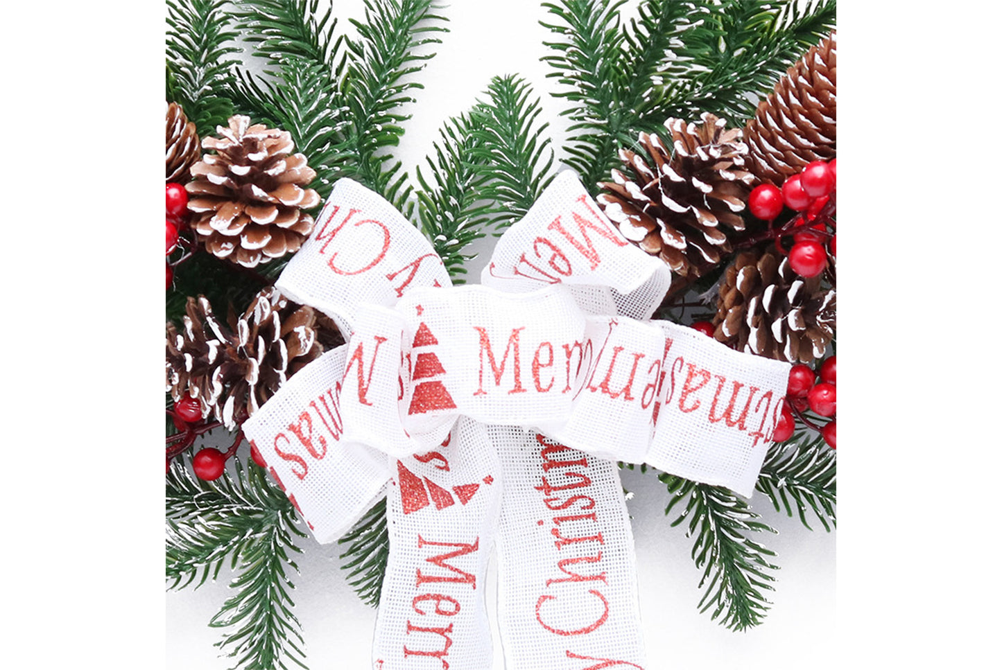 **50cm Inverted Christmas Tree Red Berry Decorative Wreath**