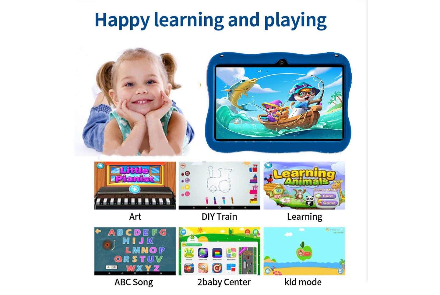 7-inch drop-resistant children's tablet for learning and entertainment