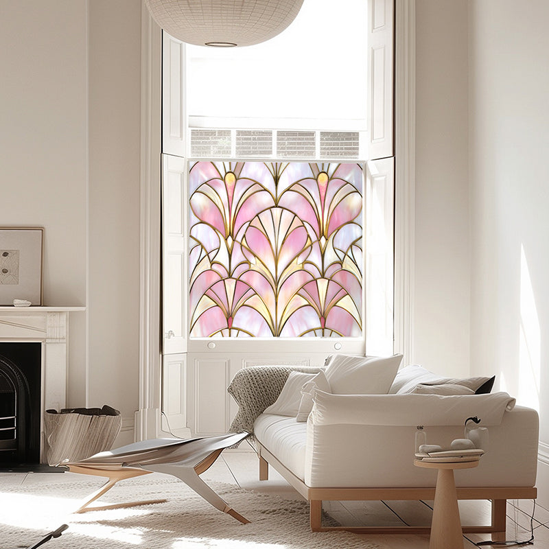 Colorful flower static glass sticker