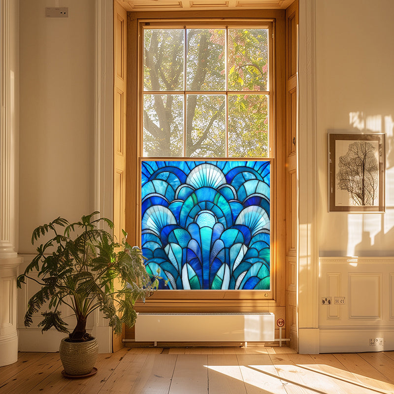 Colorful flower static glass sticker