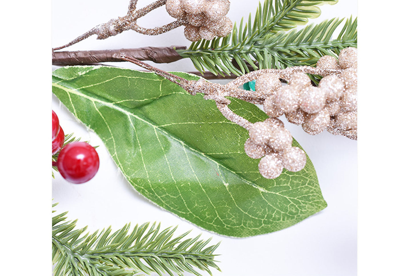50cm Small Red Fruit PE Christmas Wall-Mounted Upside-Down Tree
