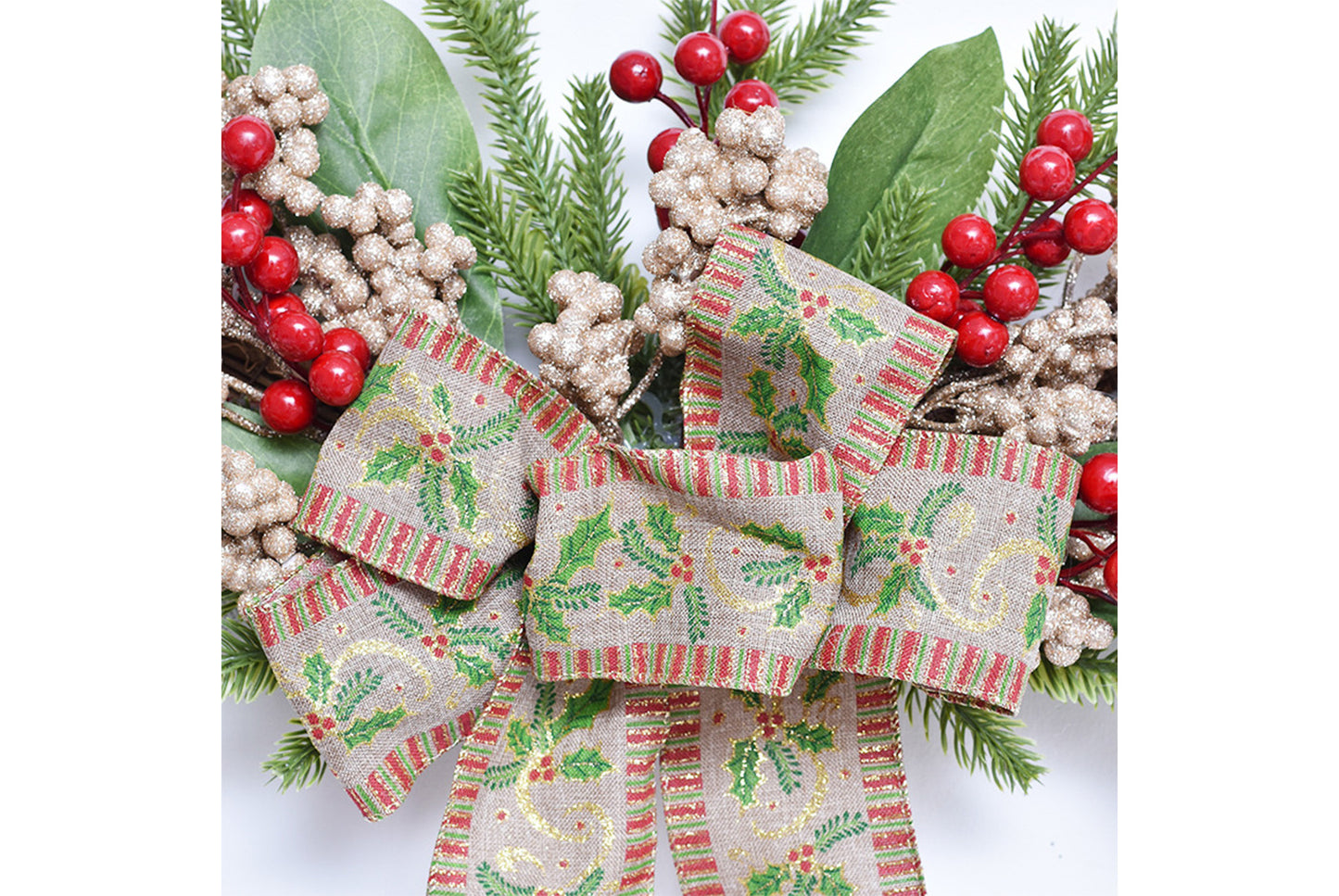 50cm Small Red Fruit PE Christmas Wall-Mounted Upside-Down Tree