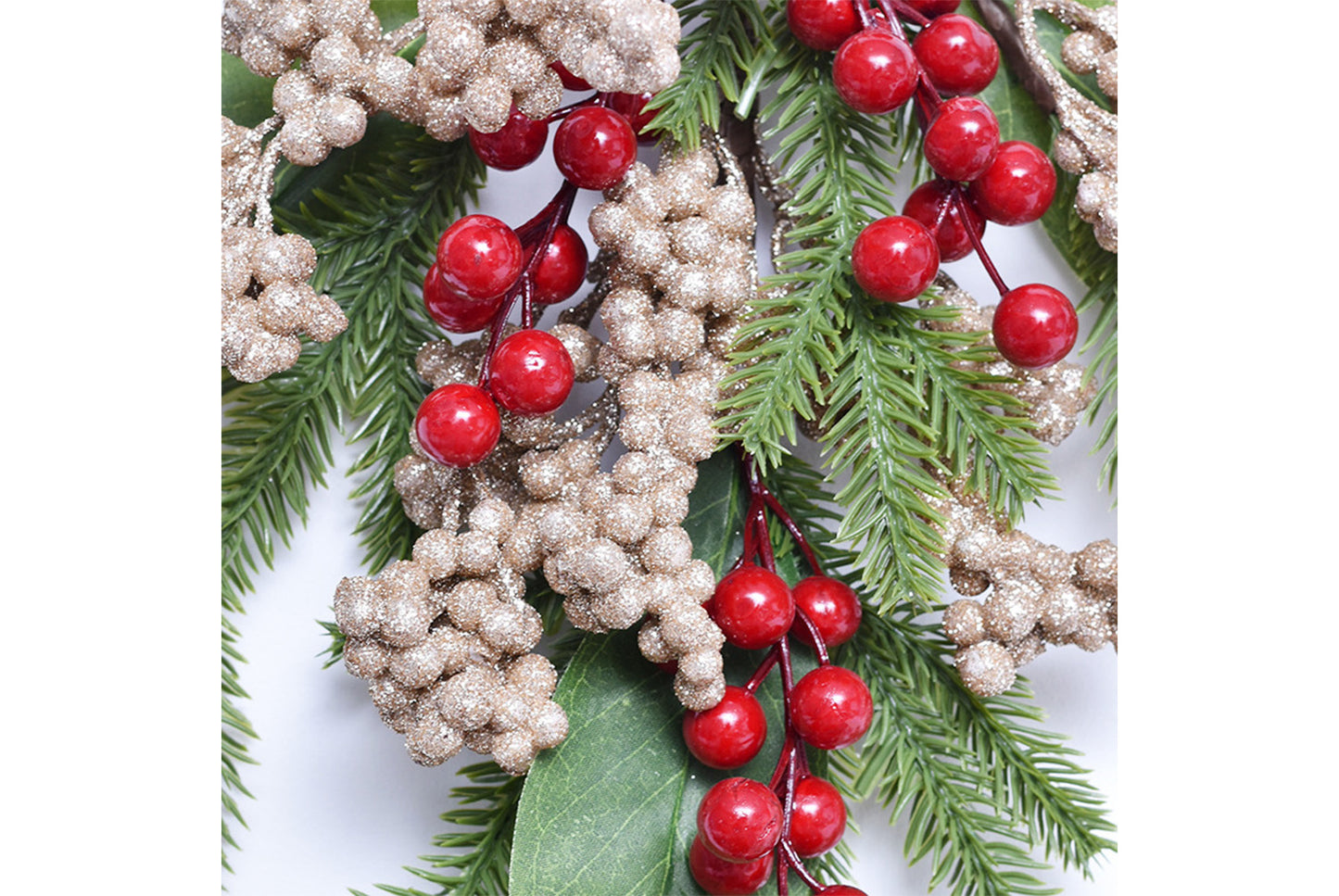 50cm Small Red Fruit PE Christmas Wall-Mounted Upside-Down Tree