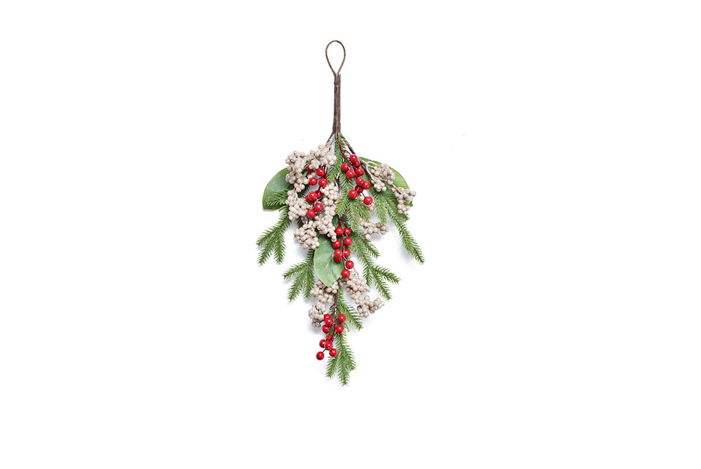 50cm Small Red Fruit PE Christmas Wall-Mounted Upside-Down Tree