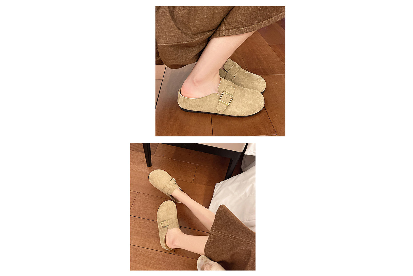 Matte Round-Toe Thick-Sole Birkenstock Slides