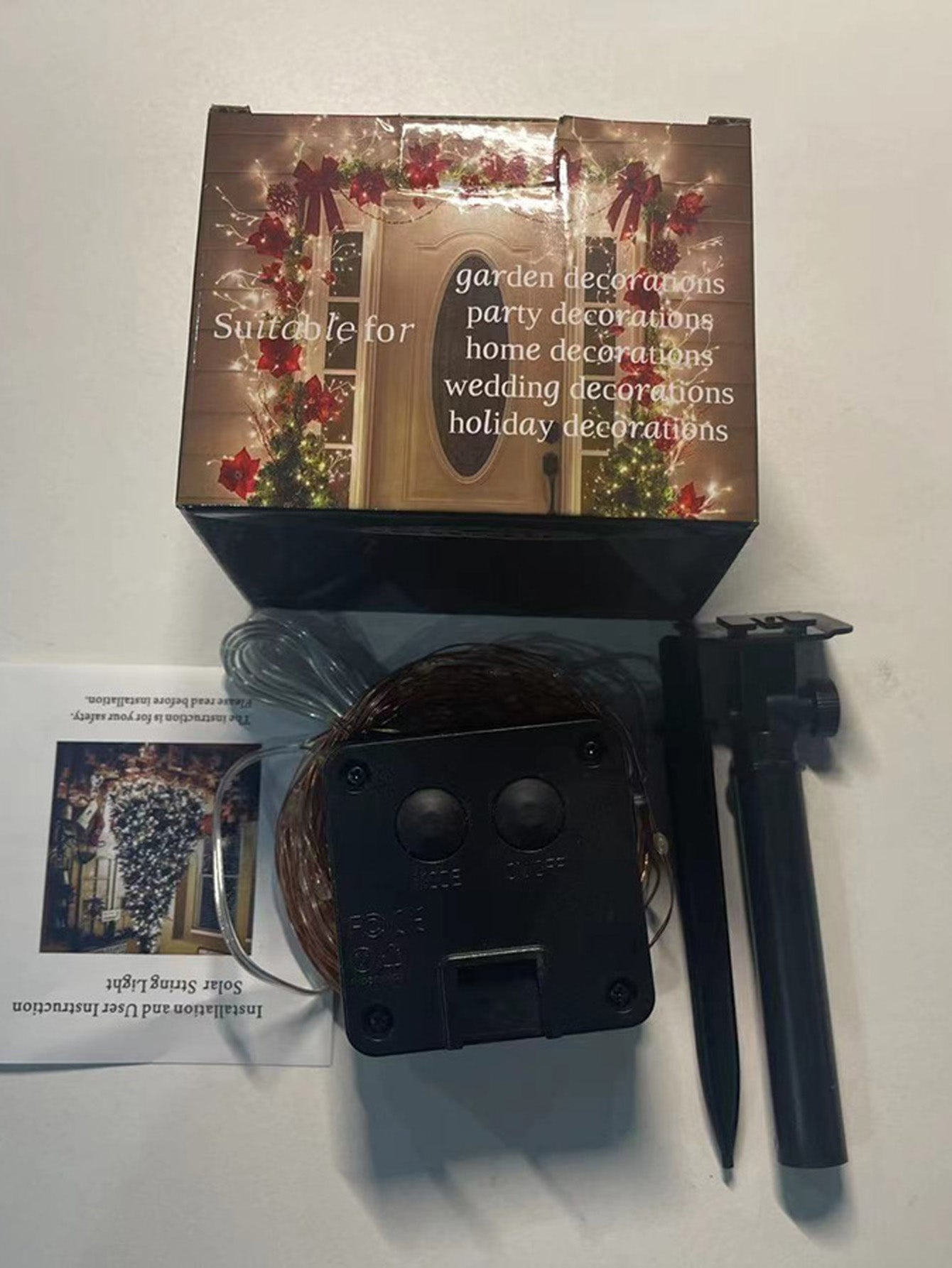 Solar remote control copper wire light string