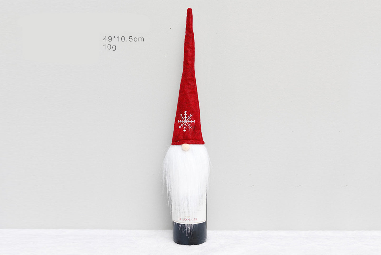**Nordic Christmas Wine Bottle Cover (Faceless Old Man Snowflake Design)**