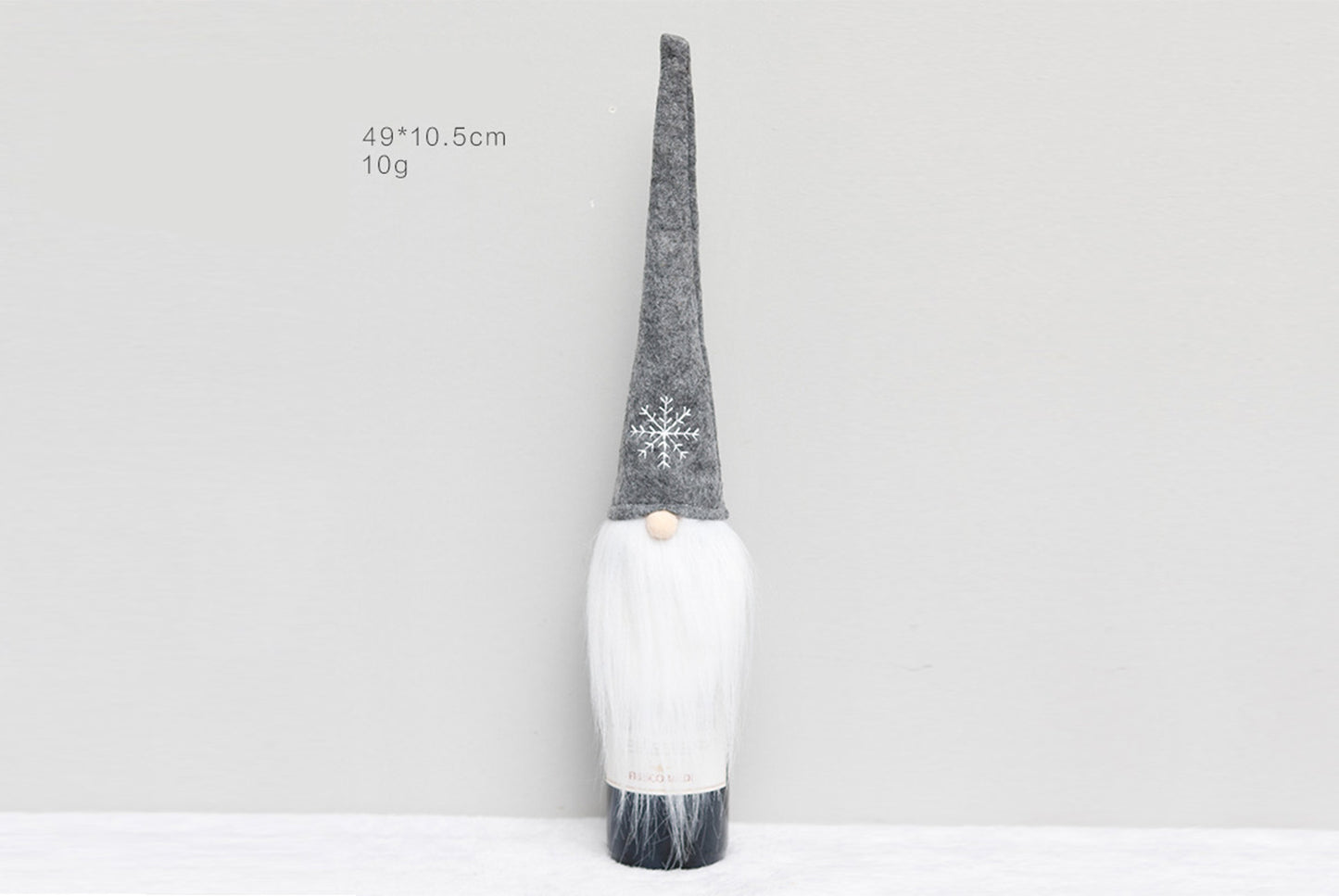 **Nordic Christmas Wine Bottle Cover (Faceless Old Man Snowflake Design)**