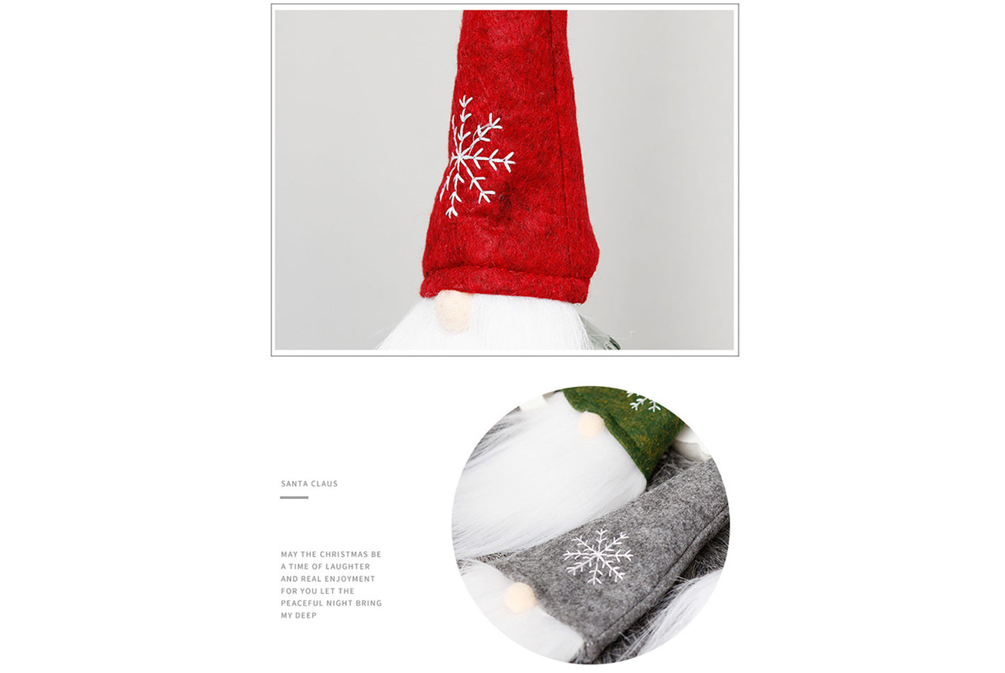 **Nordic Christmas Wine Bottle Cover (Faceless Old Man Snowflake Design)**