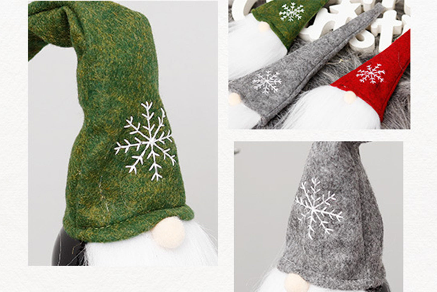 **Nordic Christmas Wine Bottle Cover (Faceless Old Man Snowflake Design)**