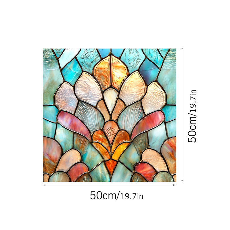 Colorful flower static glass sticker
