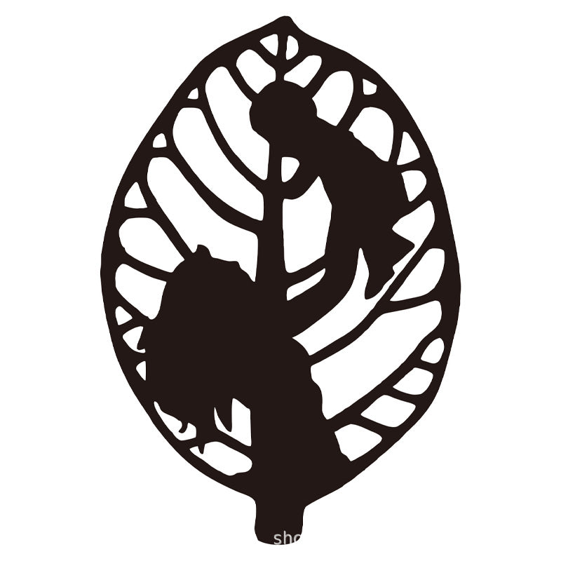 Wrought iron leaf decorations