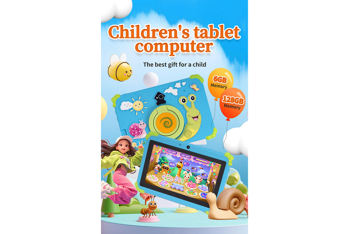 7-inch Kids Tablet with Android 7.1, Available in Three Colors