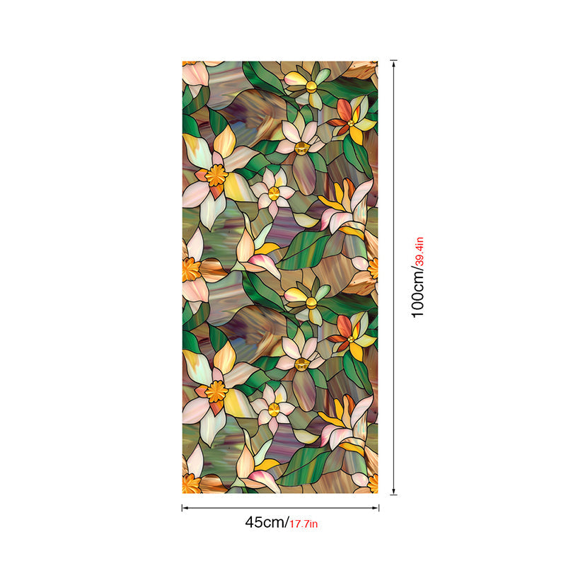 Double-sided colorful flower static glass sticker