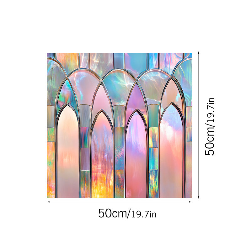 Colorful flower static glass sticker