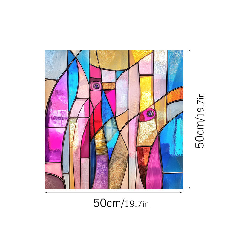 Colorful flower static glass sticker