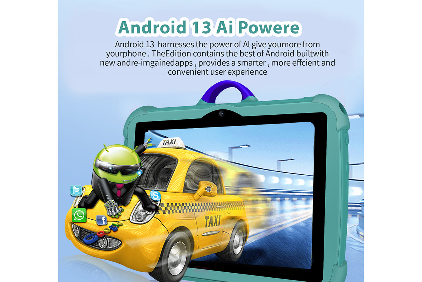 7-inch Kids' Tablet with Android 7.1, Shock-Resistant and Anti-Explosion Design