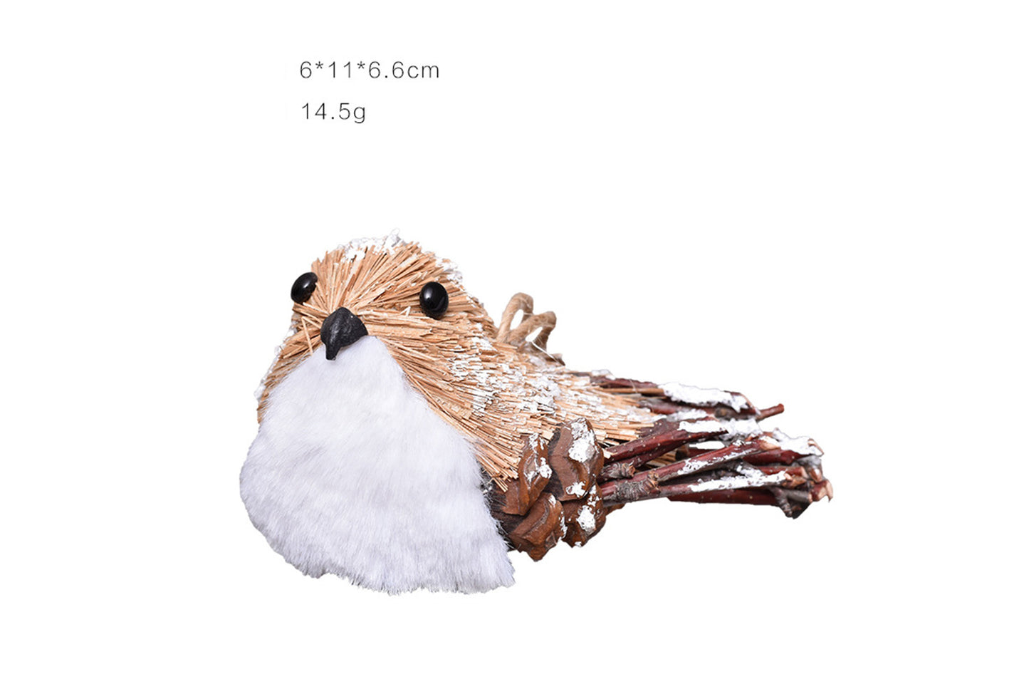 **Handwoven Wooden Bird Doll Pendant**