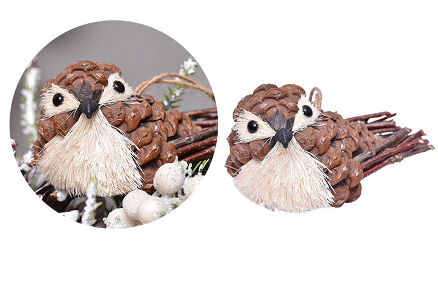 **Handwoven Wooden Bird Doll Pendant**
