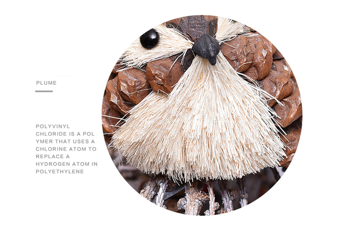 **Handwoven Wooden Bird Doll Pendant**