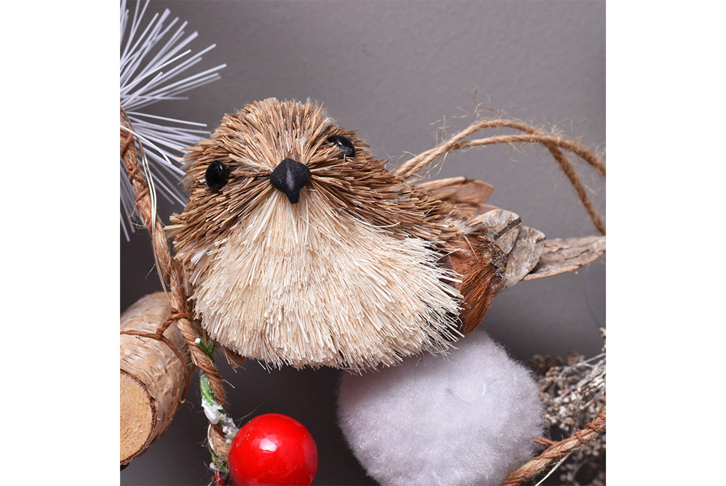 **Handwoven Wooden Bird Doll Pendant**