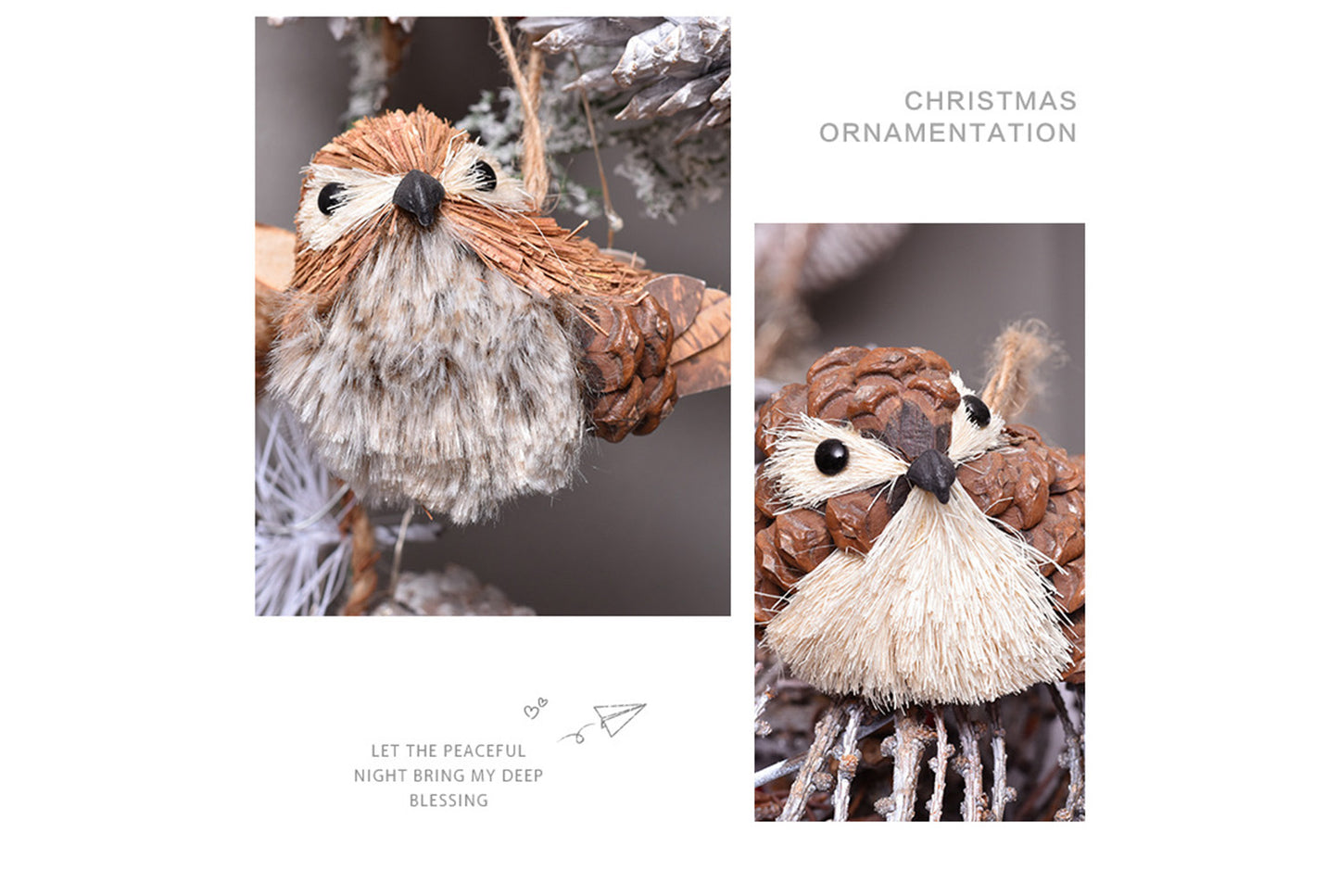 **Handwoven Wooden Bird Doll Pendant**