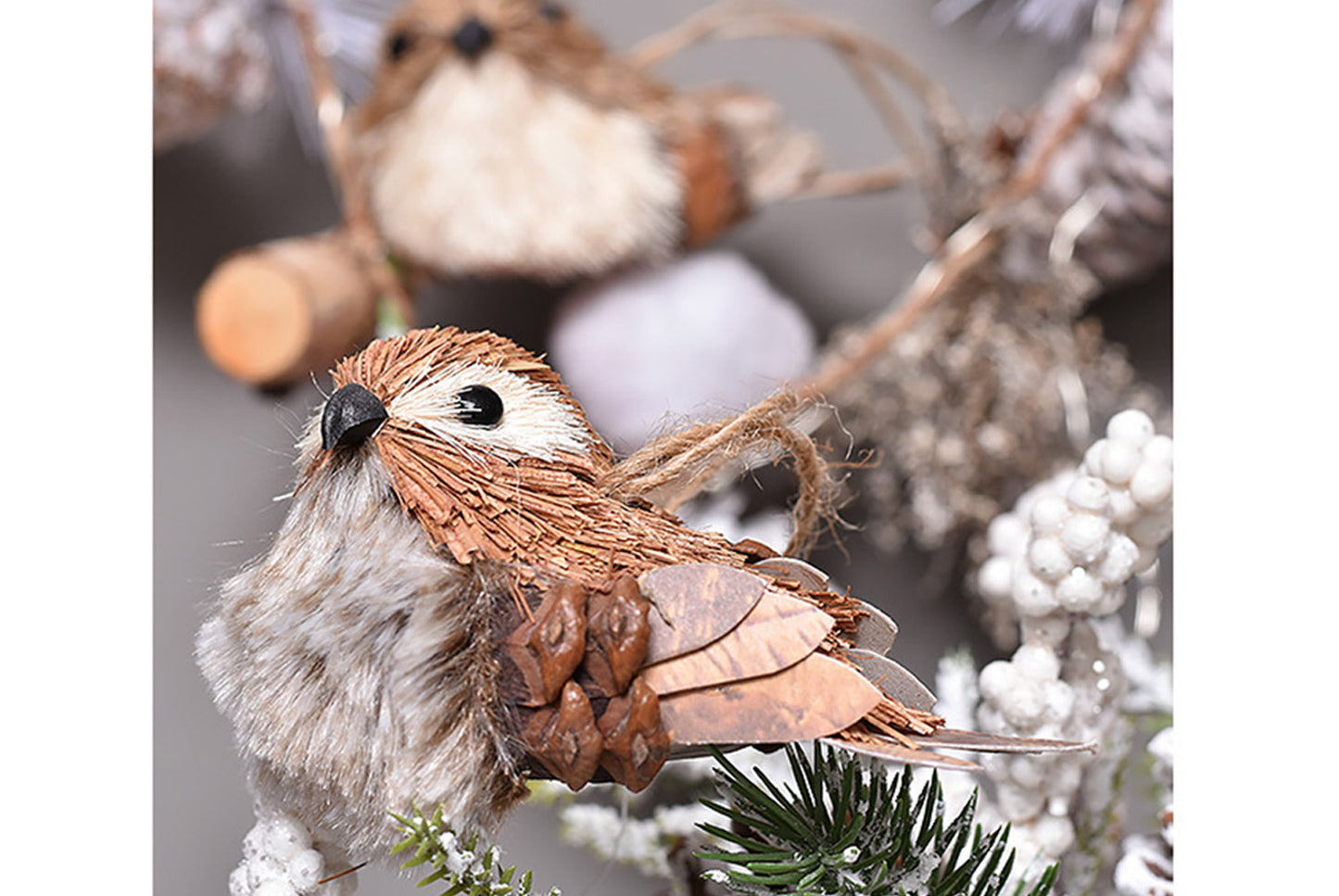 **Handwoven Wooden Bird Doll Pendant**