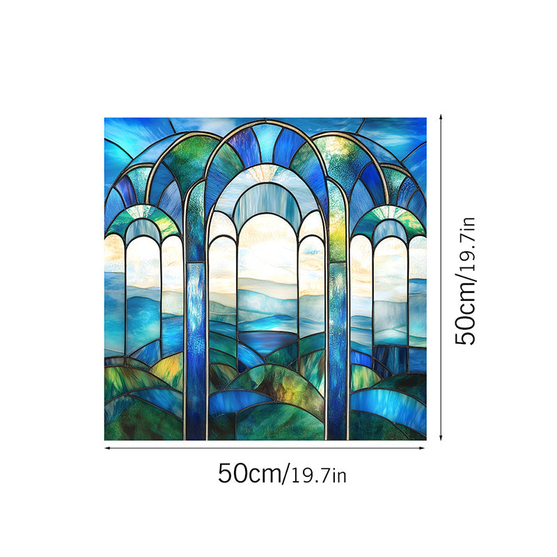 Colorful flower static glass sticker