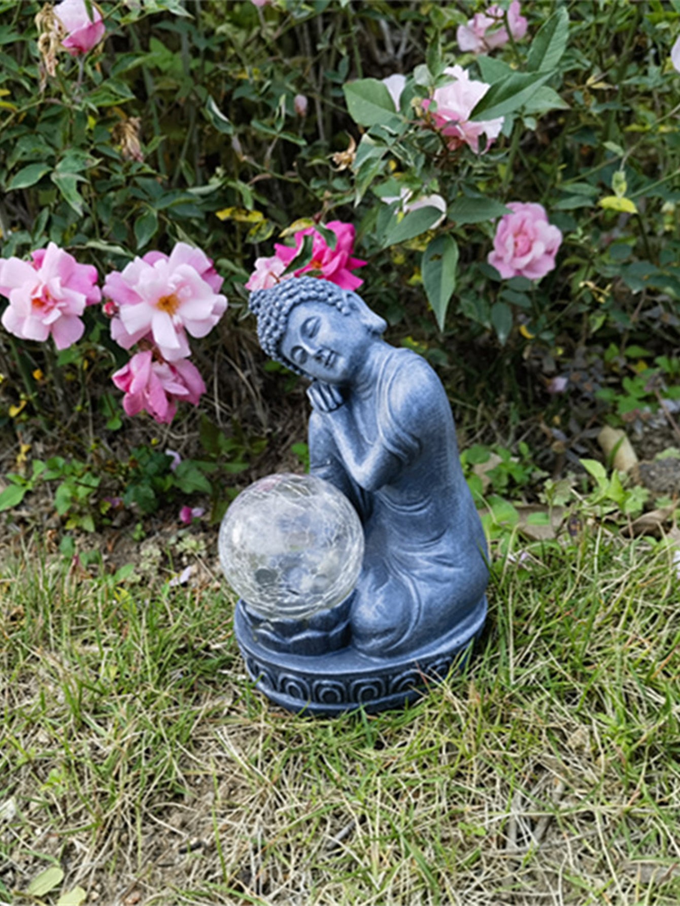 Resin Buddha Statue Solar Lamp