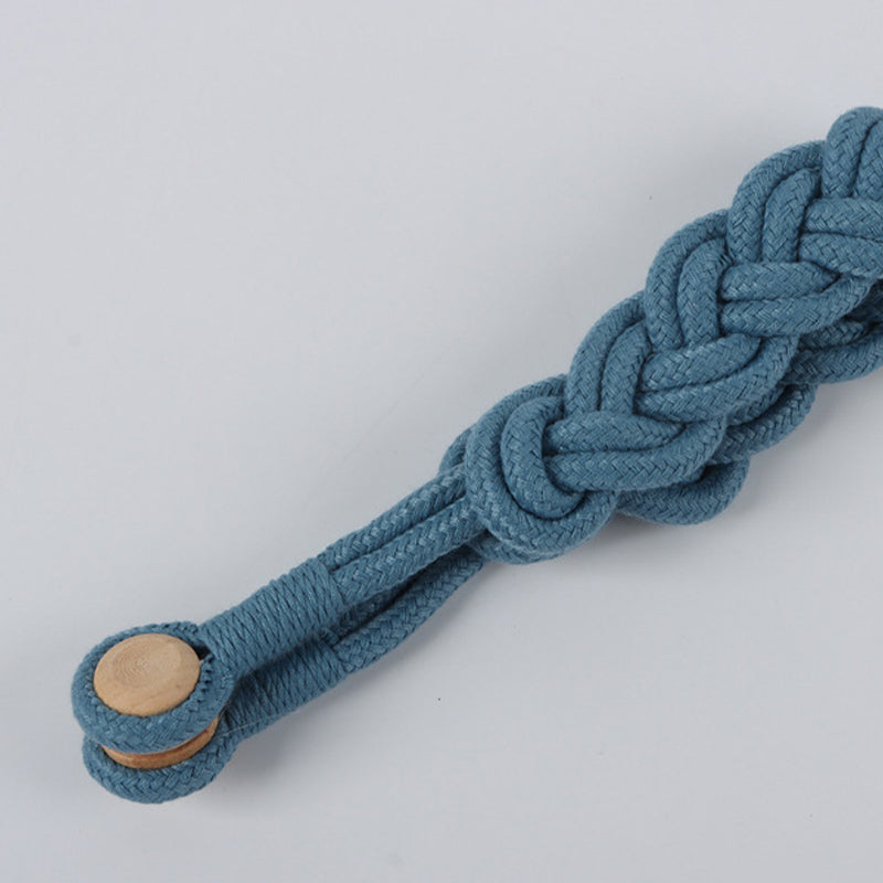 Simple log braided cotton rope curtain straps