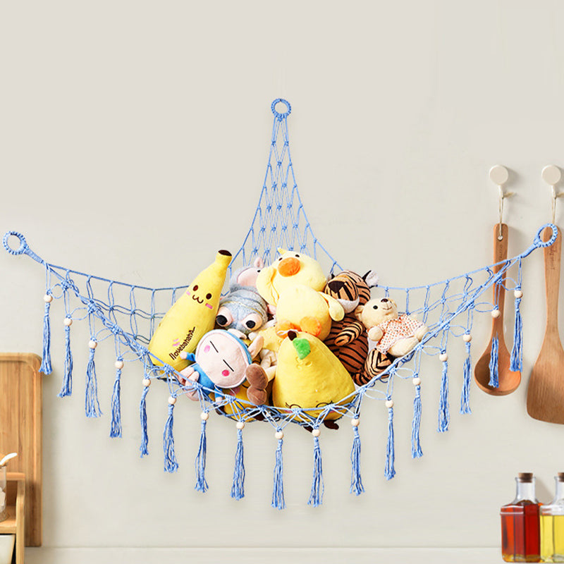 Hand-woven cotton rope net