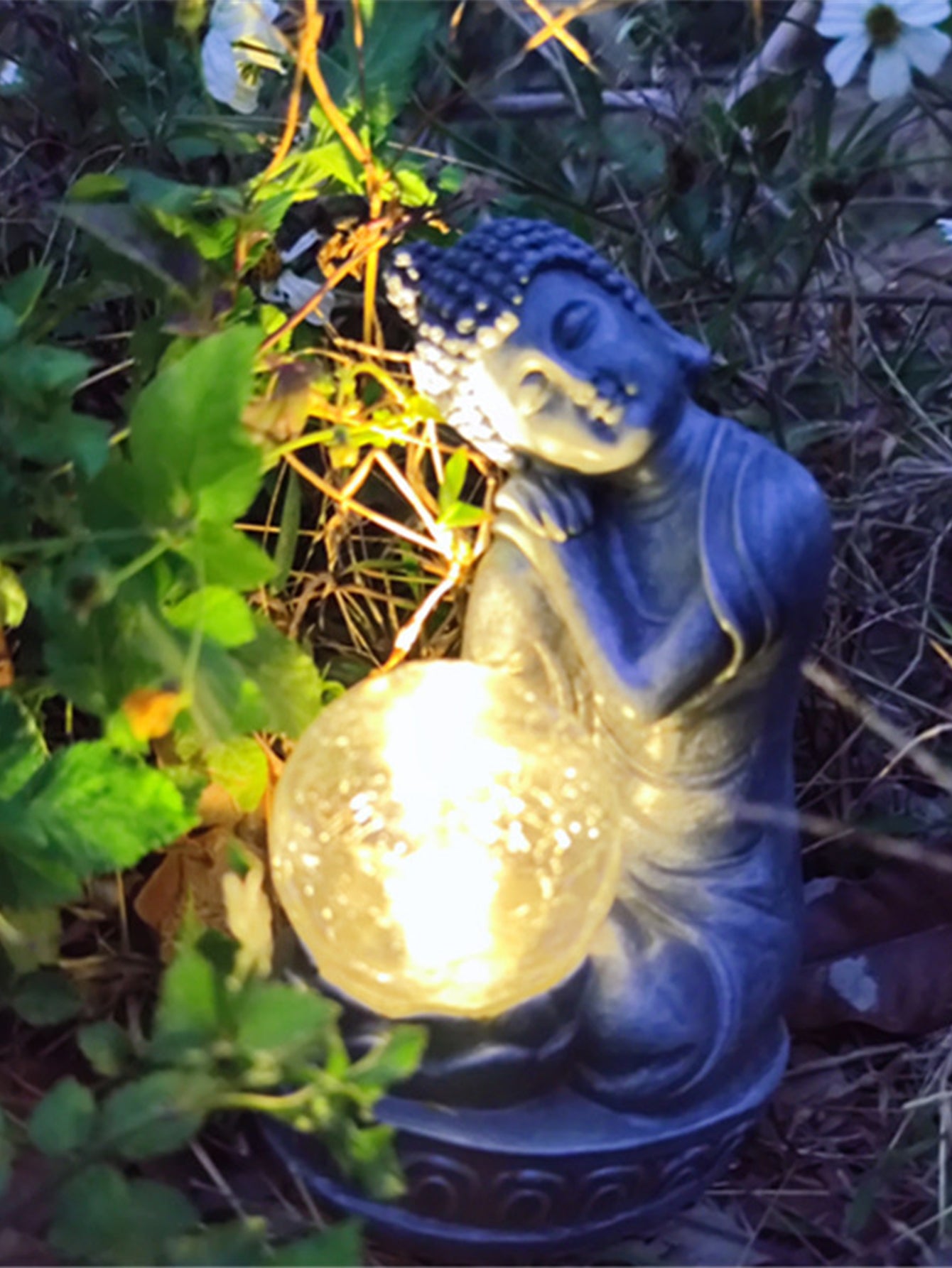 Resin Buddha Statue Solar Lamp