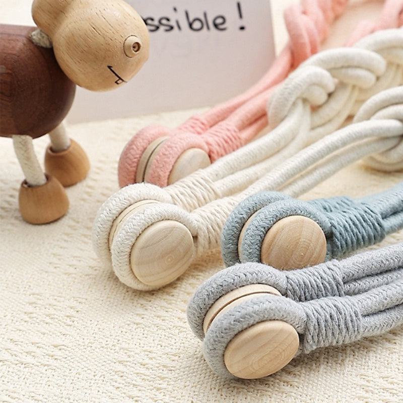 Simple log braided cotton rope curtain straps