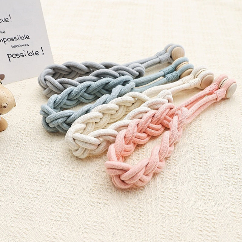 Simple log braided cotton rope curtain straps