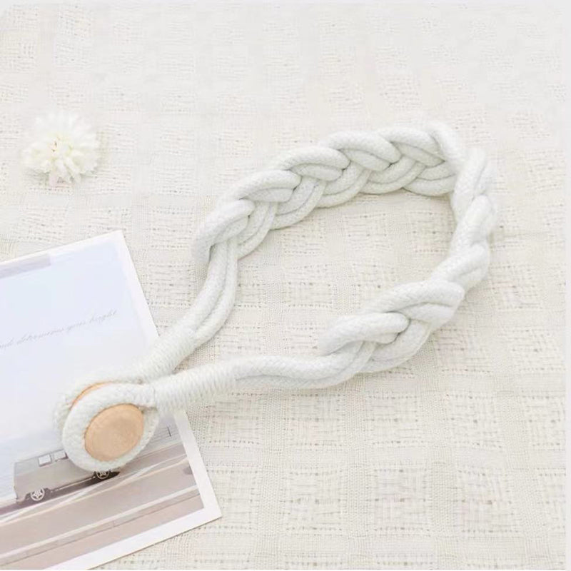 Simple log braided cotton rope curtain straps