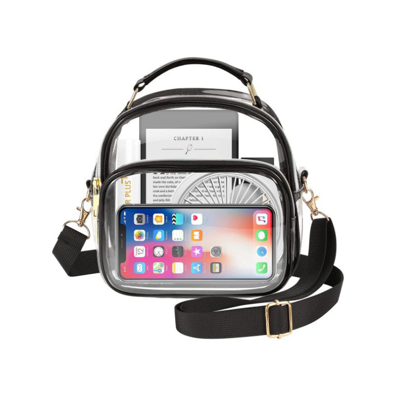 Black transparent messenger bag